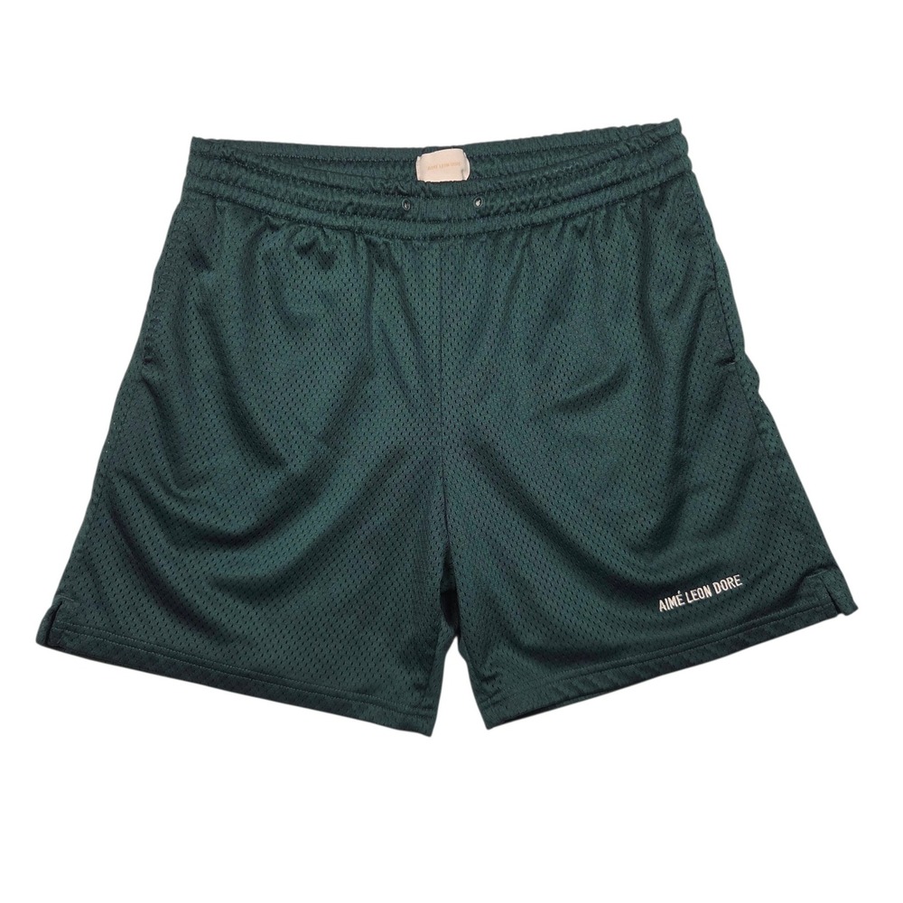 Aime Leon Dore Mesh Shorts Mens Large Green Embroidered Logo Basketball Shorts